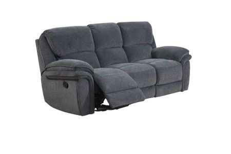 Sasha 3 Seater Manual Recliner Sofa - Dark Grey