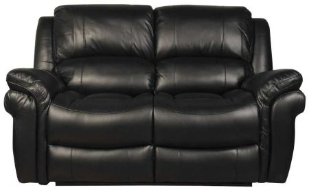 Annaghmore Farnham 2 Seater Manual Recliner Leather Sofa - Black 