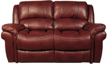 Annaghmore Farnham 2 Seater Manual Recliner Leather Sofa - Burgundy