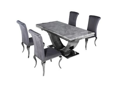 Arial 160cm Dining Table with 4 Chairs 