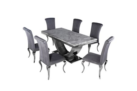 Arial 180cm Dining Table with 6 Chairs 