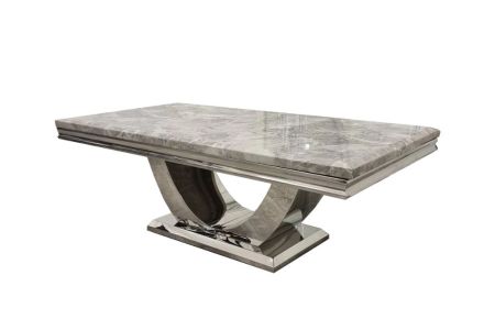 Arial 130cm Marble Coffee Table - Light Grey