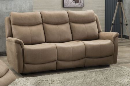 Link Arizona Fabric 3 Seater Fixed Sofa - Caramel
