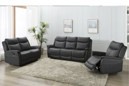 Link Arizona Fabric 3 Seater Fixed Sofa - Slate