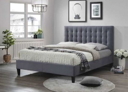 Becky Fabric Bed Frame - Grey