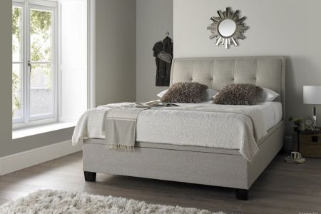 Kaydian Accent Fabric Ottoman Storage Bed - Oatmeal