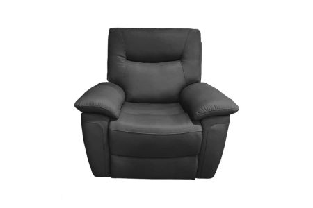 Lucia Leather Power Recliner Armchair - Black