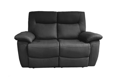 Lucia Leather 2 Seater Power Recliner Sofa - Black