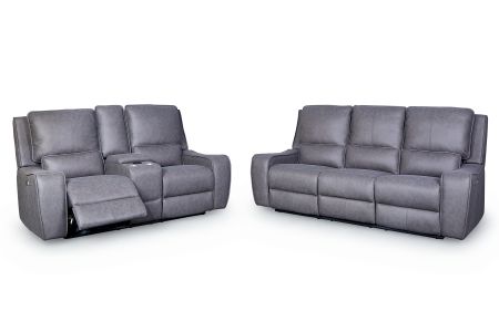 Memphis 3 + 2 Power Recliner Sofa Set - Grey