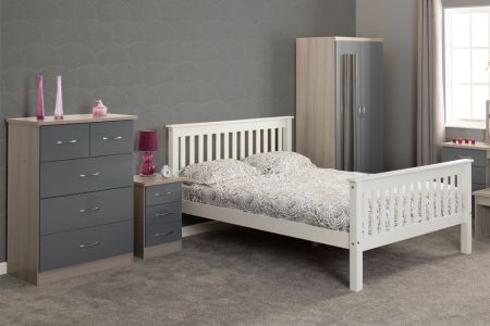 Monaco High Foot End Bed - White
