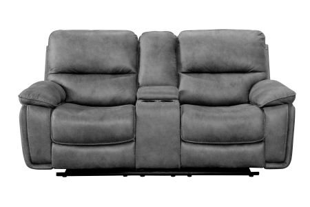 Monzo 2 Seater Manual Recliner Sofa - Grey