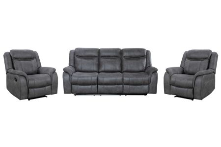 Blaze 3 + 1 + 1 Manual Recliner Sofa Set - Grey