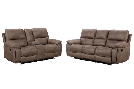 Monzo 3 + 2 Manual Recliner Sofa Set - Brown