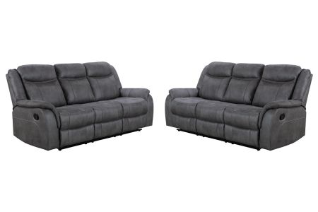 Blaze 3 + 3 Manual Recliner Sofa Set - Grey