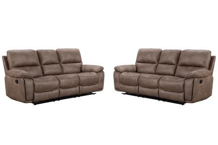 Monzo 3 + 3 Manual Recliner Sofa Set - Brown