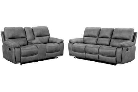 Monzo 3 + 2 Manual Recliner Sofa Set - Grey