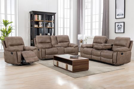 Monzo 3 + 2 + 1 Manual Recliner Sofa Set - Brown