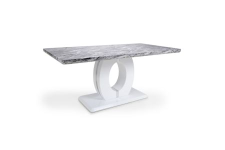 Neptune Medium Marble Effect Grey/White Dining Table - 150cm