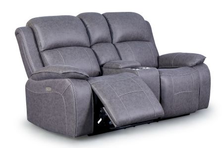 Nova 2 Seater Power Recliner with Console - Grey