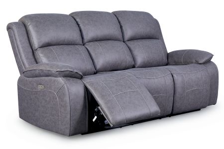 Nova 3 Seater Power Recliner with Dropdown Table - Grey