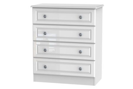 Welcome Pembroke High Gloss White Chest of Drawer - 4 Drawer