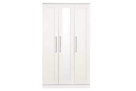 Welcome York 3 Door Plain Wardrobe - White Ash