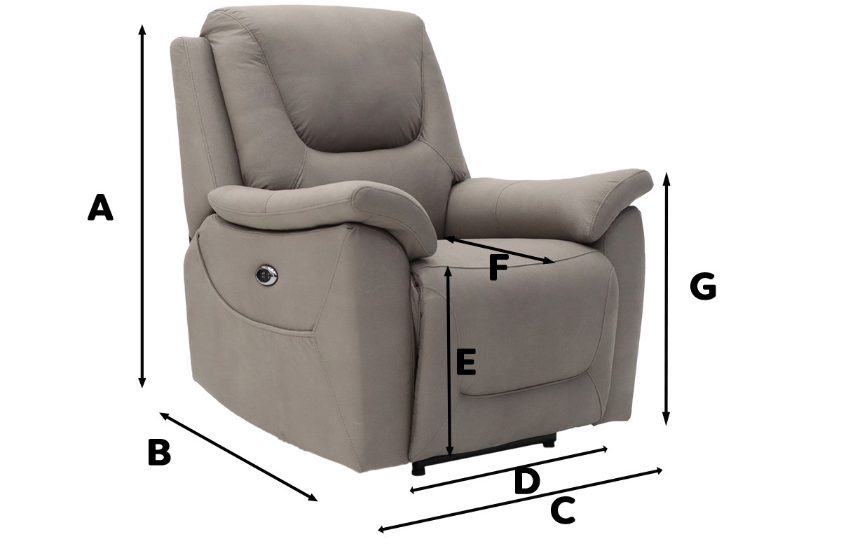Montana Armchair Electric Recliner Dimensions