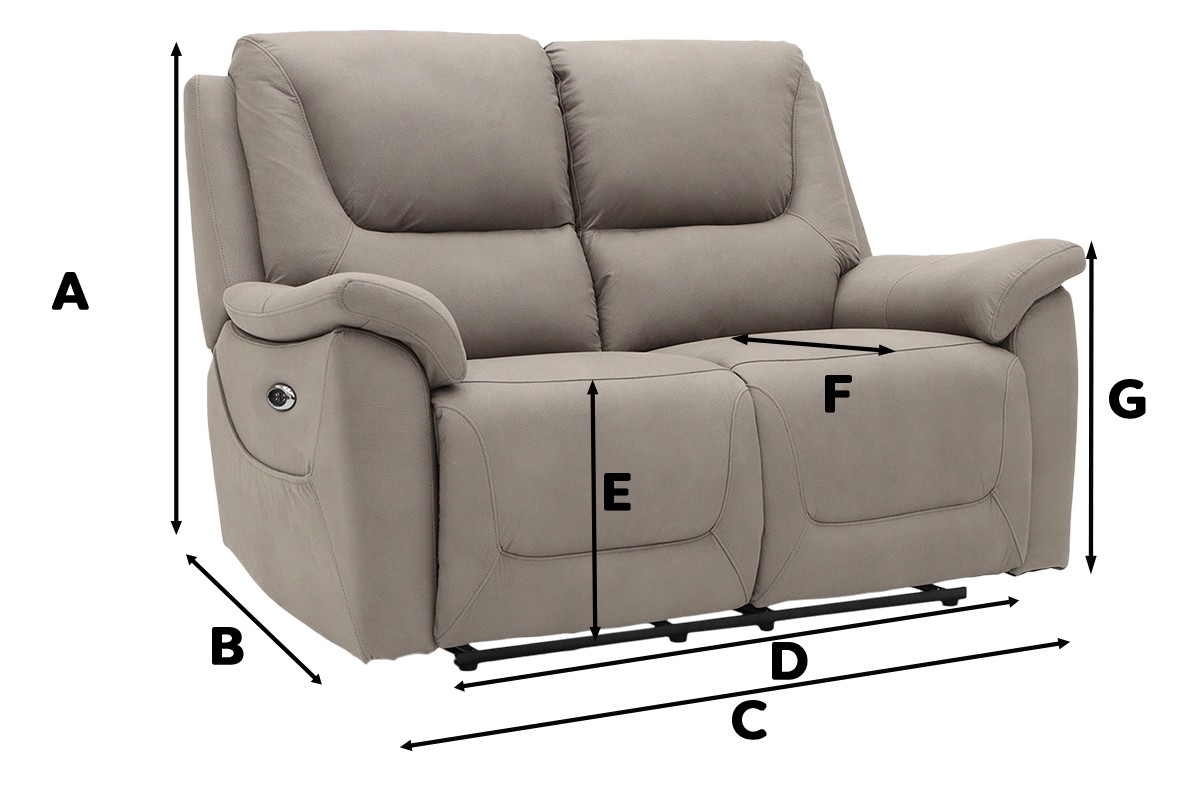 Montana 2 Seater Recliner Dimensions