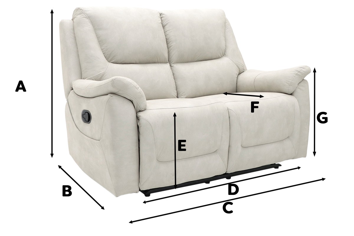 Montana 2 Seater manual recliner Sofa Dimensions
