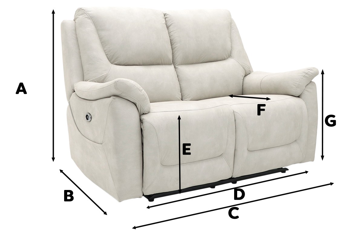 Montana 2 Seater Electric Recliner Dimensions