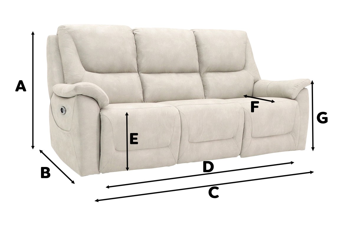 Montana 3 Seater Recliner Dimensions